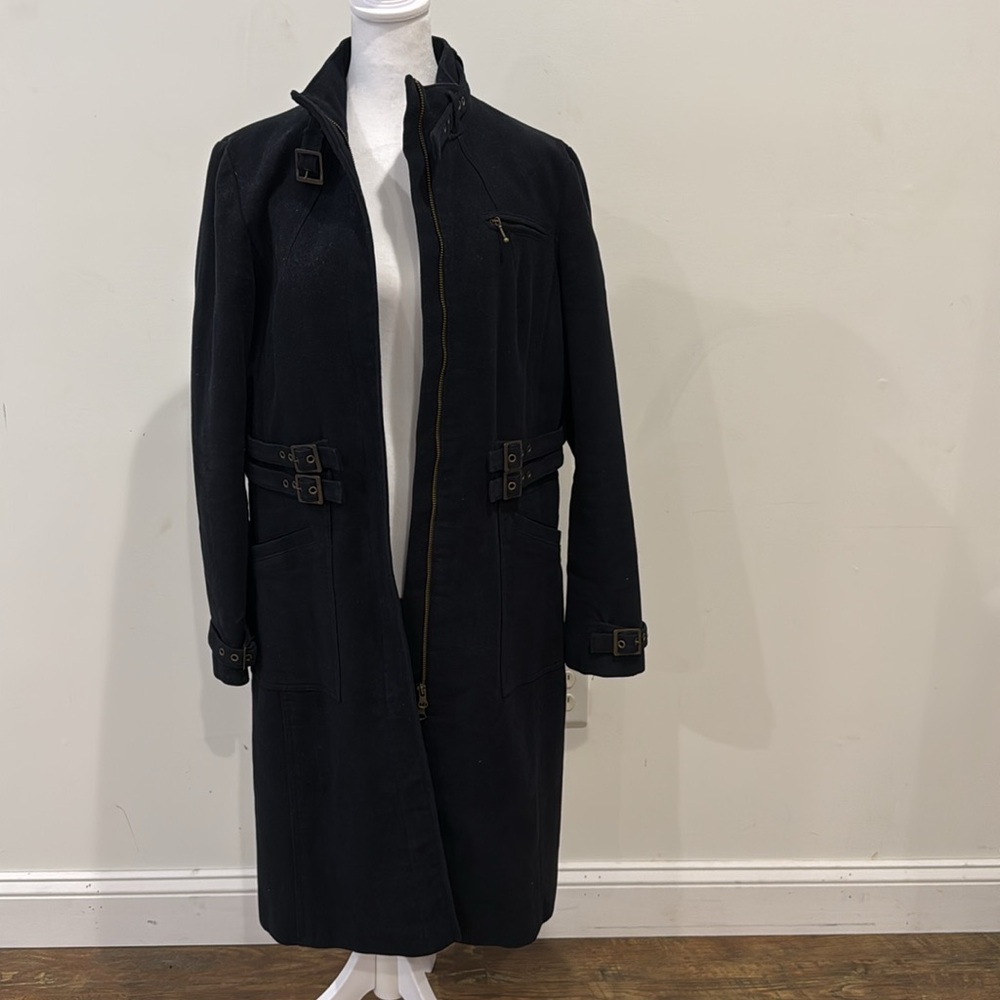 Black long coat large - Cote Femme